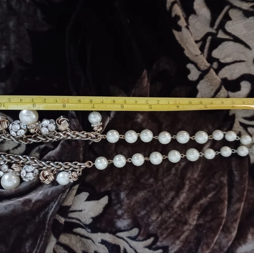 Bella Jack necklace &‎ earring set with Faux pearls & rhinestones with go…
